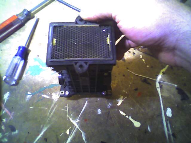 Front of the metering unit, lower non-metering section removed.