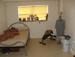 bedroom from bathroom door